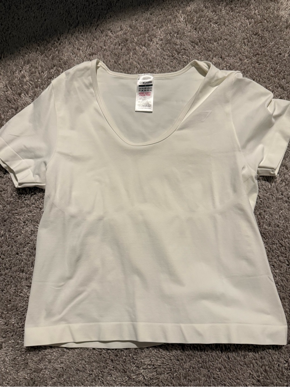 Gymshark Women's Scoop Neck Short Sleeve Top - Off-White/Cream